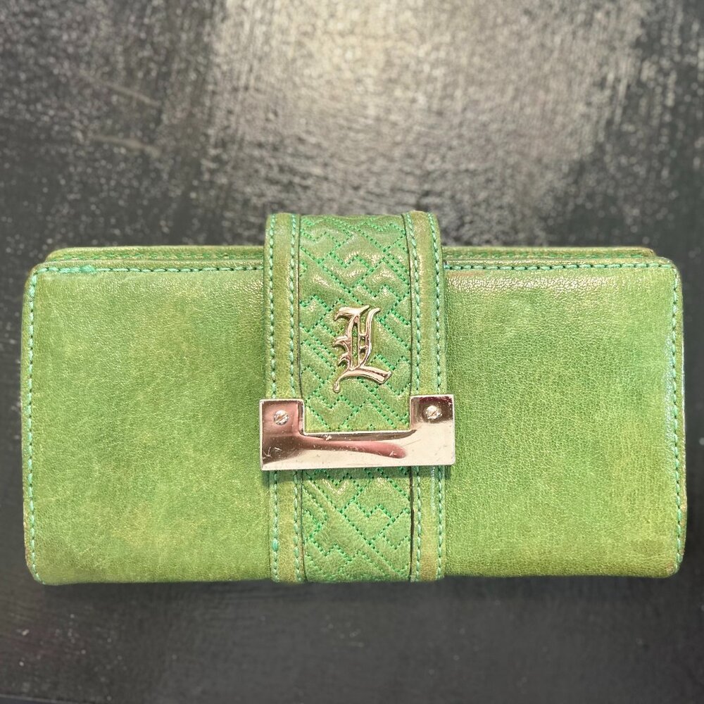 L.A.M.B. by Gwen Stefani Green Leather Wallet